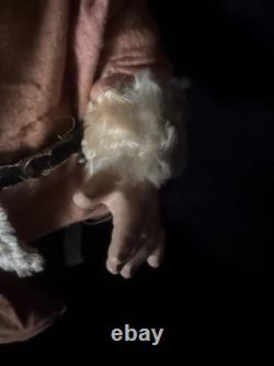 Large antique jointed composition SANTA CLAUS doll figure molded beard boots 19