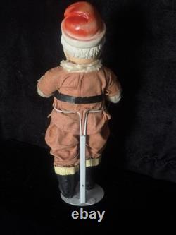 Large antique jointed composition SANTA CLAUS doll figure molded beard boots 19