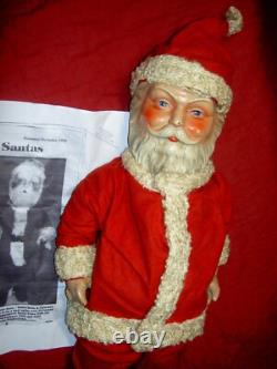 Large antique, jointed composition SANTA CLAUS doll figure, molded beard withboots