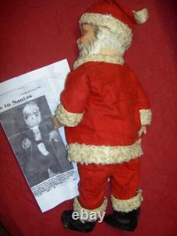Large antique, jointed composition SANTA CLAUS doll figure, molded beard withboots