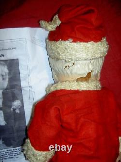 Large antique, jointed composition SANTA CLAUS doll figure, molded beard withboots