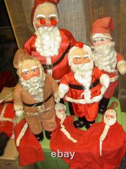 Large antique, jointed composition SANTA CLAUS doll figure, molded beard withboots