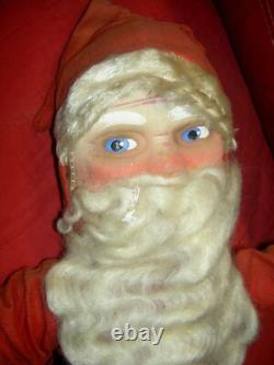 Large antique, jointed composition SANTA CLAUS doll figure, molded beard withboots