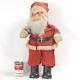 Large Vintage Straw Stuffed Santa Claus With Painted Cloth Face