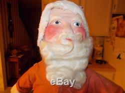 Late 1800s Early 1900s Made In Germany Large Sized Cloth Face Santa Claus Straw