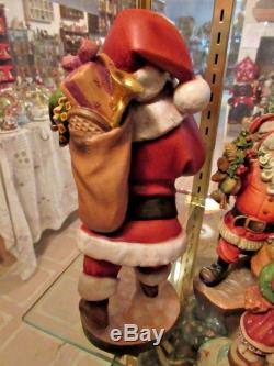 Lepi SANTA CLAUS Hand Carved Hand Painted Italy 10.5 KH