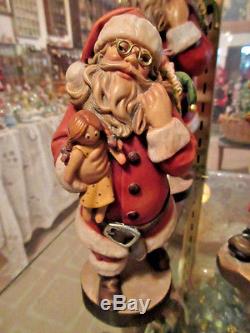 Lepi SANTA CLAUS Hand Carved Hand Painted Italy 6.75 KH