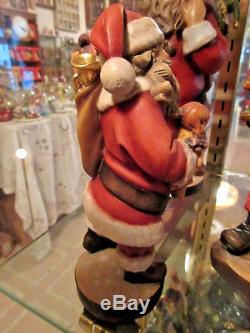 Lepi SANTA CLAUS Hand Carved Hand Painted Italy 6.75 KH