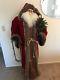 Life Size 5 Feet Tall French Country Father Time Christmas Santa Claus Fur Coat