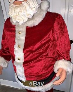 Life Size 5 Tall Santa Claus Animated Singing Musical Microphone TESTED Gemmy