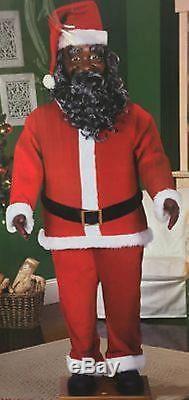 Life Size Animated Dancing African American Black Santa Claus by Gemmy FREE SHIP