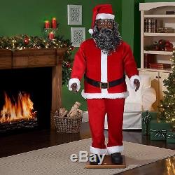 Life Size Animated Dancing African American/Black Santa Claus by Gemmy New