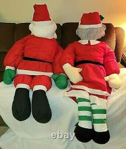 Life Size Christmas Plush Santa & Mrs Claus 57 Figures Vtg Rare Lillian Vernon