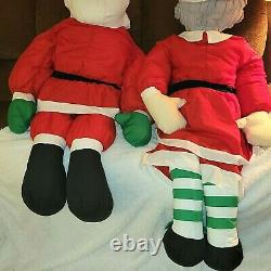 Life Size Christmas Plush Santa & Mrs Claus 57 Figures Vtg Rare Lillian Vernon