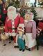 Life Size Folk Art Santa Ms. Clause And Elf Figurine Statue Christmas Decor