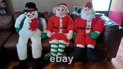 Life-Size Plush Mr. & Mrs. Santa Claus & Snowman Doll Figures By Lillian Vernon