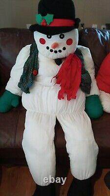 Life-Size Plush Mr. & Mrs. Santa Claus & Snowman Doll Figures By Lillian Vernon