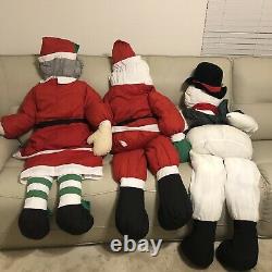 Life-Size Plush Mr. & Mrs. Santa Claus & Snowman Doll Figures By Lillian Vernon