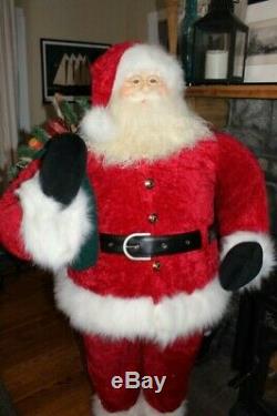 Life Size SANTA CLAUS Christmas Figure with sac of toys Kirkland 62 tall