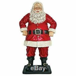 Life-Size Santa Claus 50 H Christmas Resin Sculpture Indoor Holiday Decoration