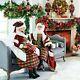 Life-size Santa Claus & Mrs Claus Tartan Christmas Dolls Katherines Collection