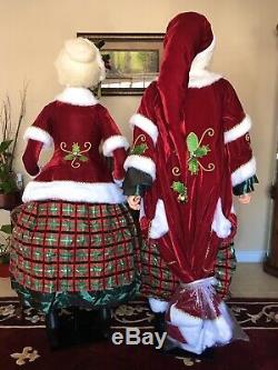 Life-Size Santa Claus & Mrs Claus Tartan Christmas Dolls Katherines Collection
