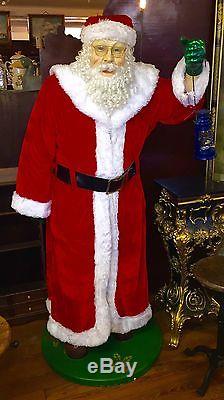 Life Size Santa Claus with Lantern Poly-Resin Fiberglass Christmas Statue