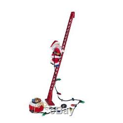 Lighted Animated Musical Santa Claus Climbing Ladder Christmas Holiday Decor