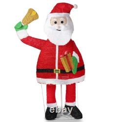 Lighted Christmas Santa Claus Holding Bell 6 FT for Holiday Party Outdoor Decor
