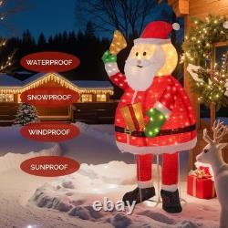 Lighted Christmas Santa Claus Holding Bell 6 FT for Holiday Party Outdoor Decor