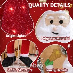 Lighted Christmas Santa Claus Holding Bell 6 FT for Holiday Party Outdoor Decor
