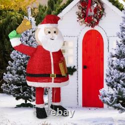 Lighted Christmas Santa Claus Holding Bell 6 FT for Holiday Party Outdoor Decor