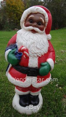 Lighted Outdoor African American Santa Claus General Foam Plastics C5281