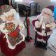 Lot Of 3 Vtg Santa's Animated Mr & Mrs Claus & Light Post Figures Light 20