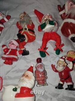 Lot Of Assorted Vintage Santa Clauses