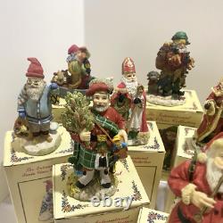 Lot of 13 Santa Figurines From The International Santa Collection Christmas