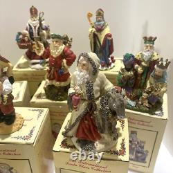 Lot of 13 Santa Figurines From The International Santa Collection Christmas