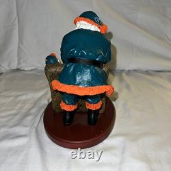 Lot of 4 Miami Dolphins Christmas Limited Colectables Santa Satues 1 Bobblehead