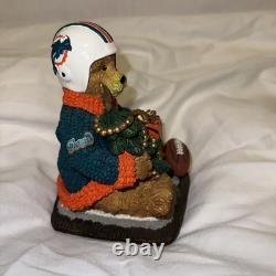 Lot of 4 Miami Dolphins Christmas Limited Colectables Santa Satues 1 Bobblehead