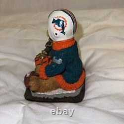 Lot of 4 Miami Dolphins Christmas Limited Colectables Santa Satues 1 Bobblehead