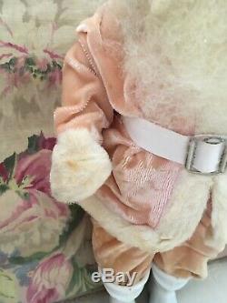 Lovely Pink Vintage Velvet Harold Gayle Christmas Santa Claus Rosie Cheeks #J