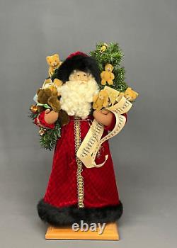 Lynn Haney 1996 Santa with List & Teddy Bears Collectable 18 Signed Figure