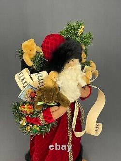 Lynn Haney 1996 Santa with List & Teddy Bears Collectable 18 Signed Figure