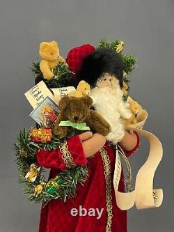 Lynn Haney 1996 Santa with List & Teddy Bears Collectable 18 Signed Figure