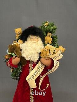 Lynn Haney 1996 Santa with List & Teddy Bears Collectable 18 Signed Figure