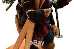Lynn Haney Santa Claus Figurine Timberland Holiday 18 Skis Rustic Signed with Box