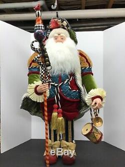 MACKENZIE CHILDS Jester Santa Claus Christmas Figurine 35 Tall