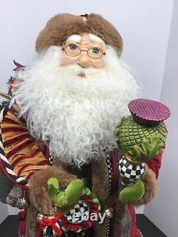 MACKENZIE CHILDS St Nick Santa Claus Christmas Figurine 30 Tall