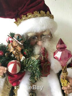 MARK ROBERTS Collection Red Velvet SANTA CLAUS Statue Figurine Christmas 23