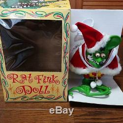 MOON OF JAPAN LTD 500 Rat Fink PVC Santa Claus Figure Doll Green about 20cm New